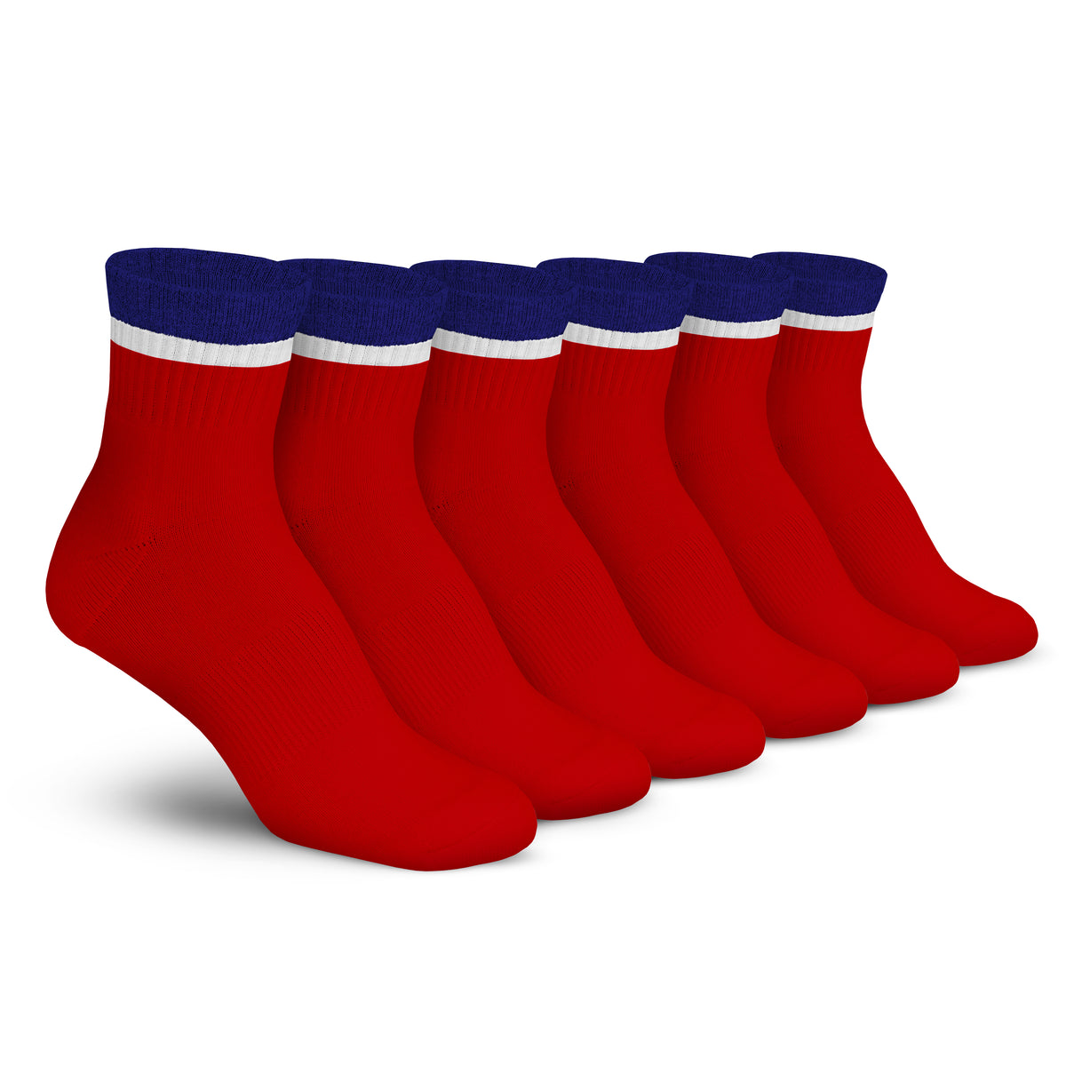 Racer - Navy, Red & White. USA-made Stripe Ankle Athletic Socks - Boldfoot  Socks